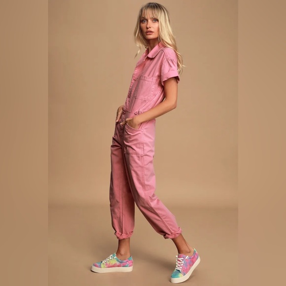 GORGEOUS NWOT PISTOLA DENIM GROVER FEILD SUIT Pink Washed Pink Sz Sm - Picture 5 of 7